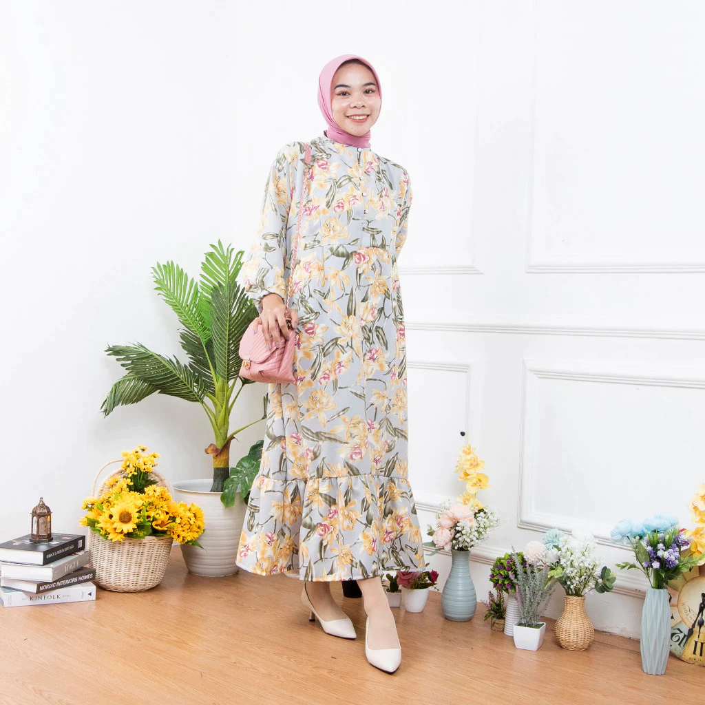 Detail bahan Shakila Printing NAJWA Dress Zalica