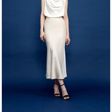 Rok Satin Reine 90CM Satin Long Skirt Rok Satin Panjang S Sampai 2XL