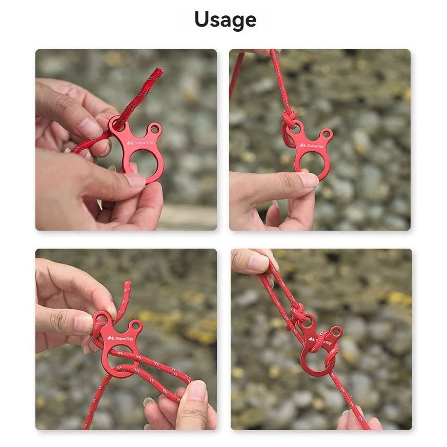 Jual Rope Stopper 3 Hole Aluminium Alloy SHINETRIP Rope Buckle ...