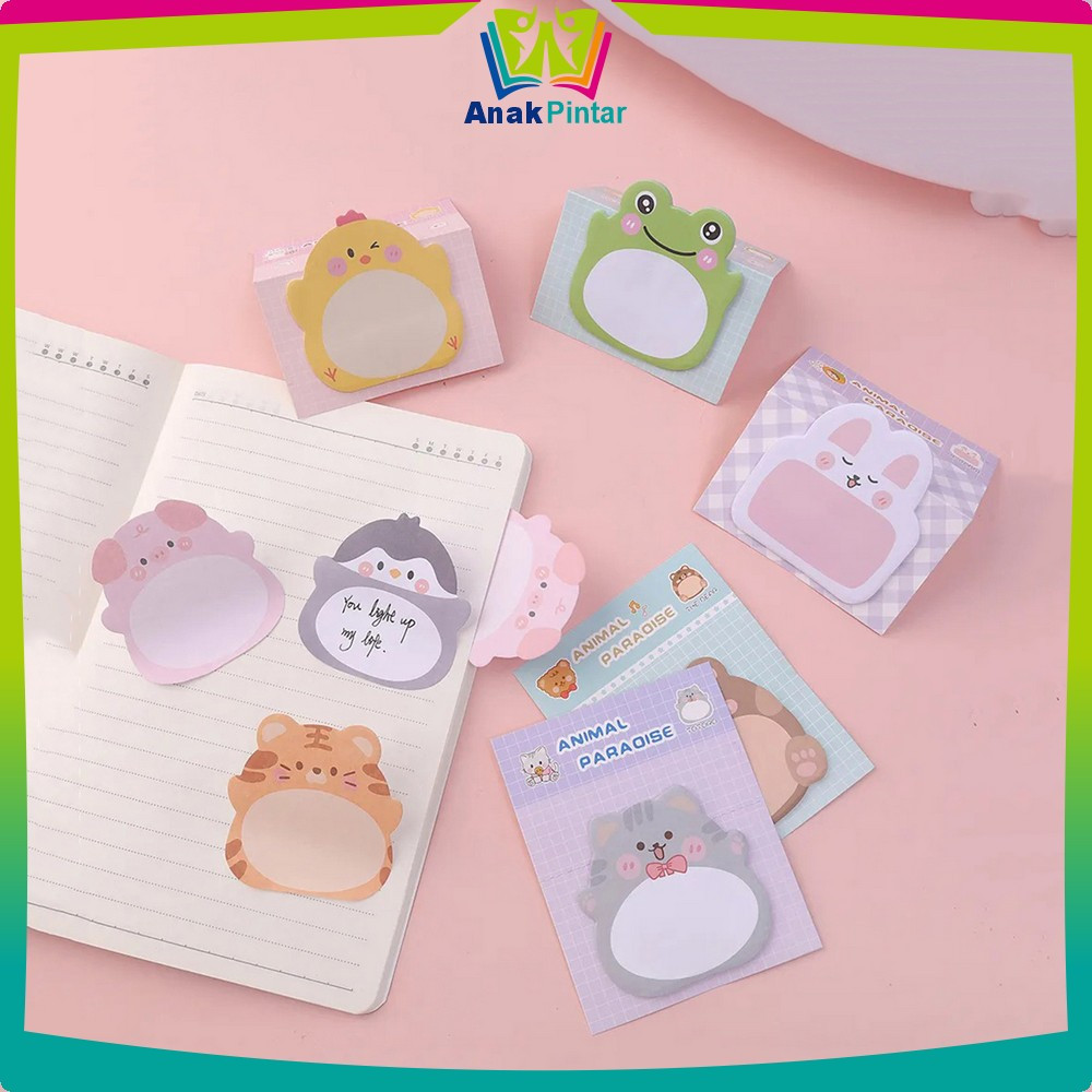 Jual Tempelan Kertas Sticky Notes Motif Animal Lucu Isi 20 Lembar ...