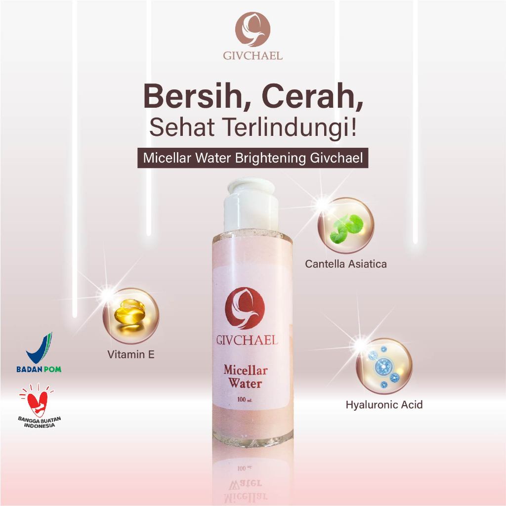 Jual Micellar Water Brightening Givchael Netto 100ml Ekstrak Aloe Vera ...