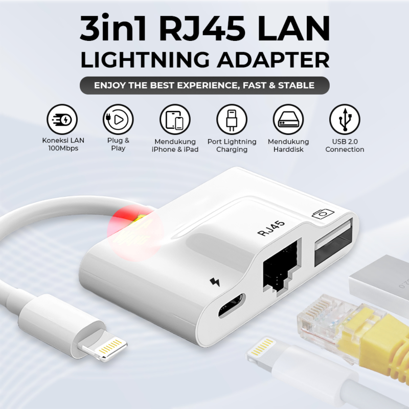 Lightning Jack To Usb Lightning OTG Charger Adapter USB HUB