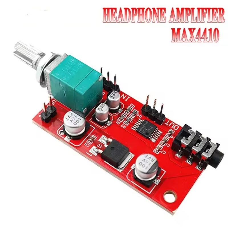 DollaTek MAX4410 Hoofdtelefoon Versterker Bord - 80mW Uitgang, DC 1.8-6V, 3.5mm & 6.35mm Aansluitingen