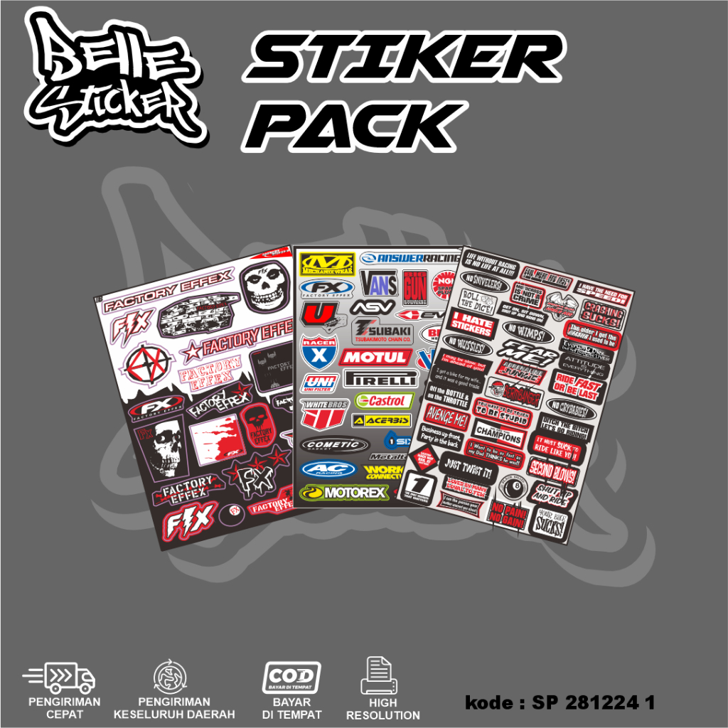 Jual Stiker Sponsor Racing Viral Sticker Motor Keren Stiker Racing ...