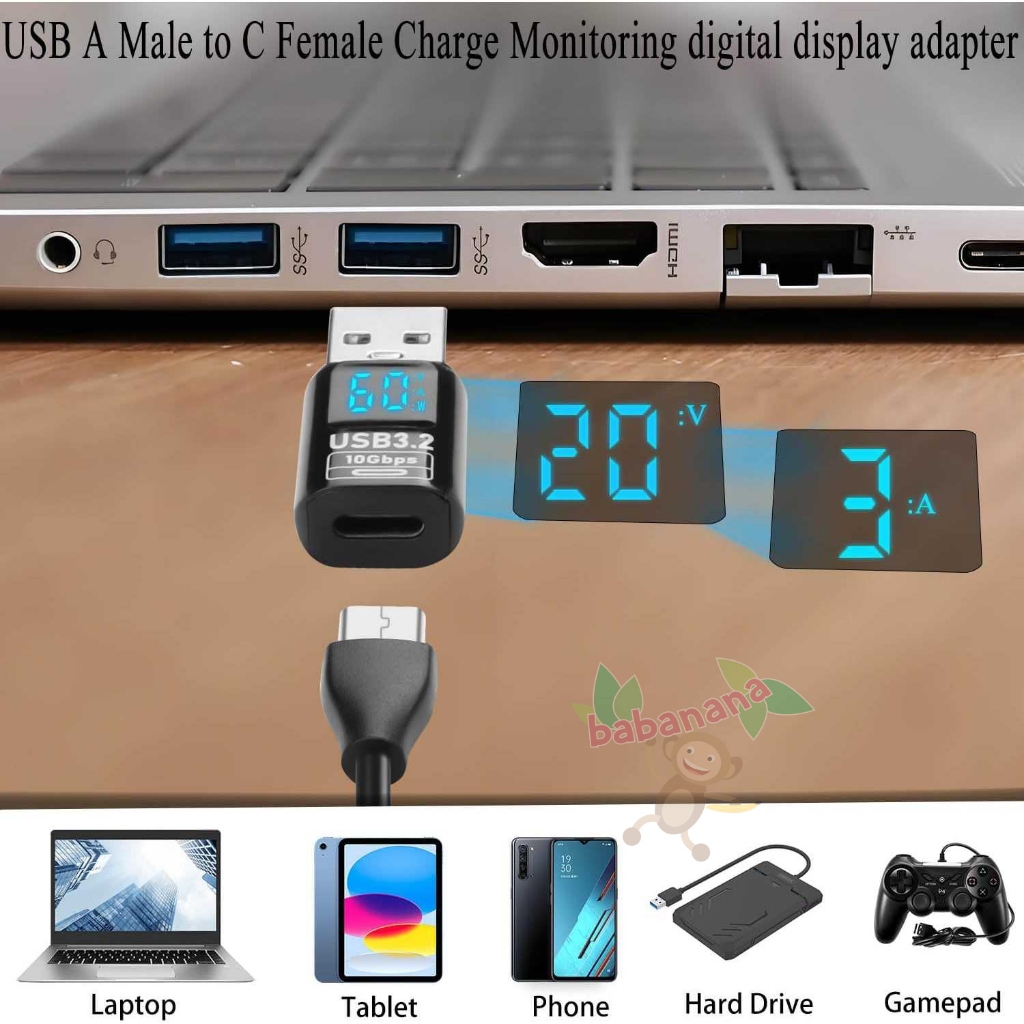 Jual USB OTG TYPE-A TYPE-C MONITOR CHARGER DISPLAY DIGITAL ADAPTER ...