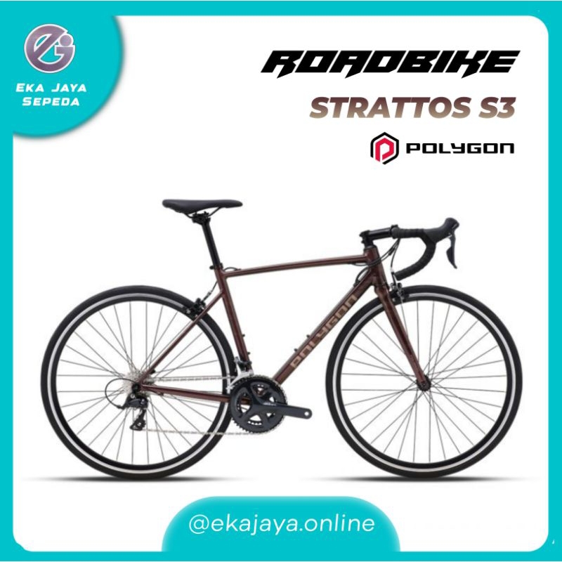 Jual Sepeda Balap Road Bike Polygon Strattos S3 - Brown [NEW COLOR ...