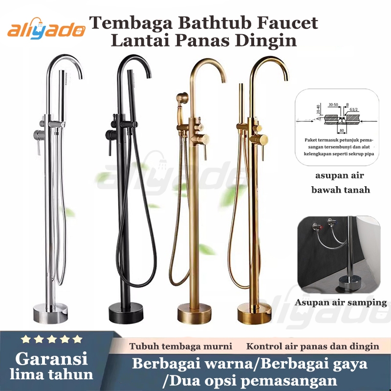 Jual ⚡Ongkir Gratis⚡ Kuningan keran standing Bathtub Faucet Dinging ...