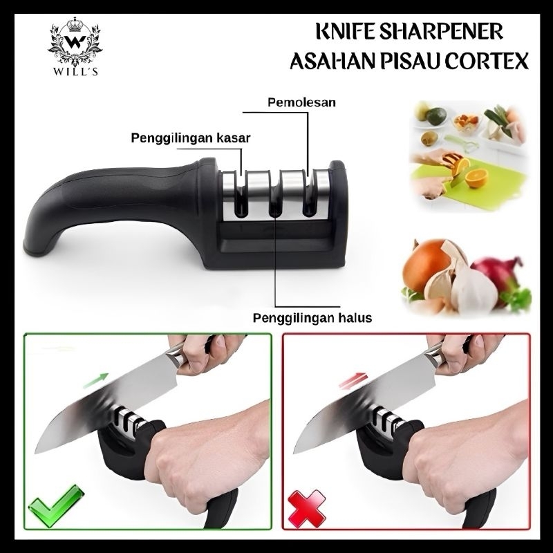 Jual KITCHENWARE Asahan Pisau Gunting / 3 Step Knife Sharpener / Alat ...