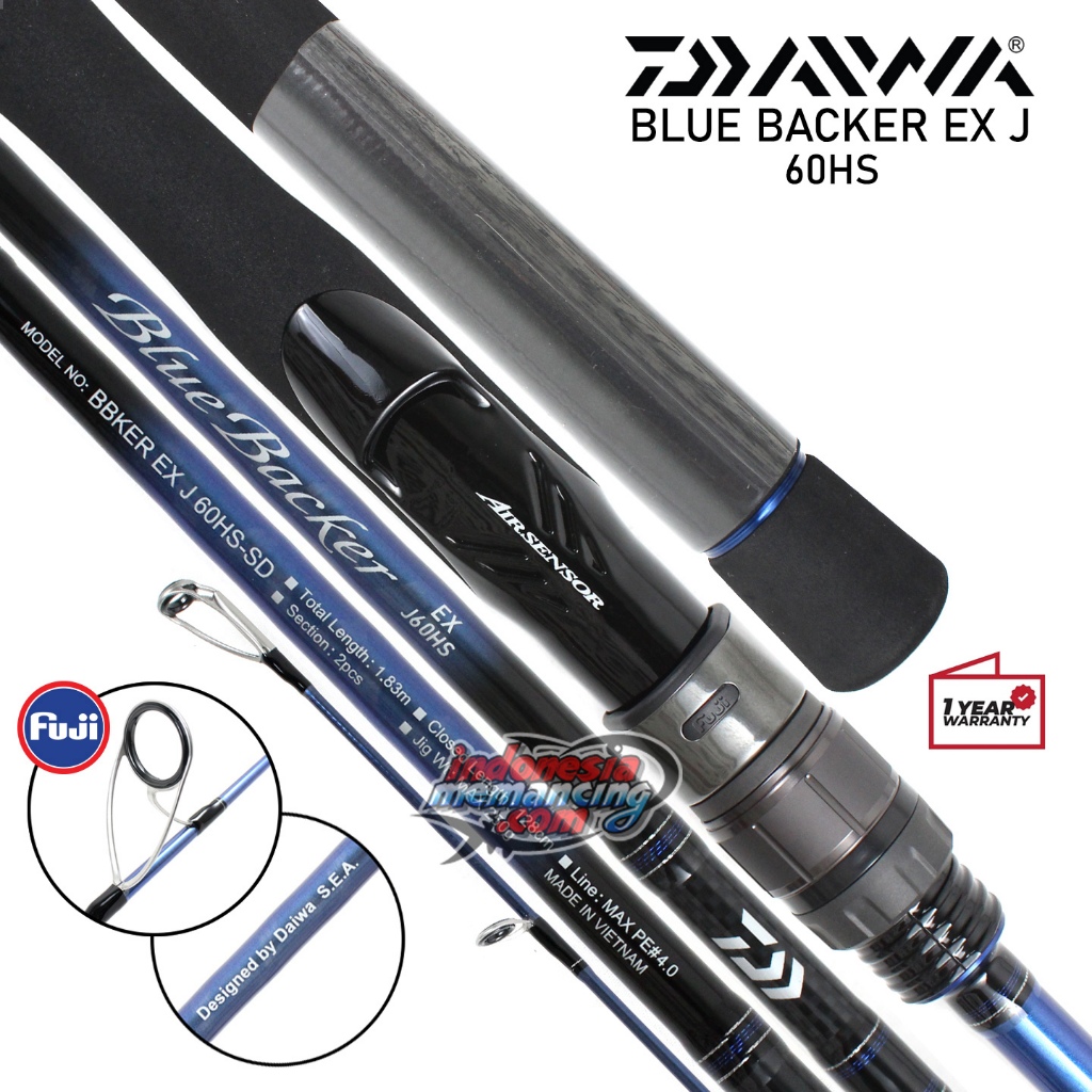Jual Joran DAIWA BLUE BACKER EX J LJ | 60HS 62MS 62MHS | Spinning ...