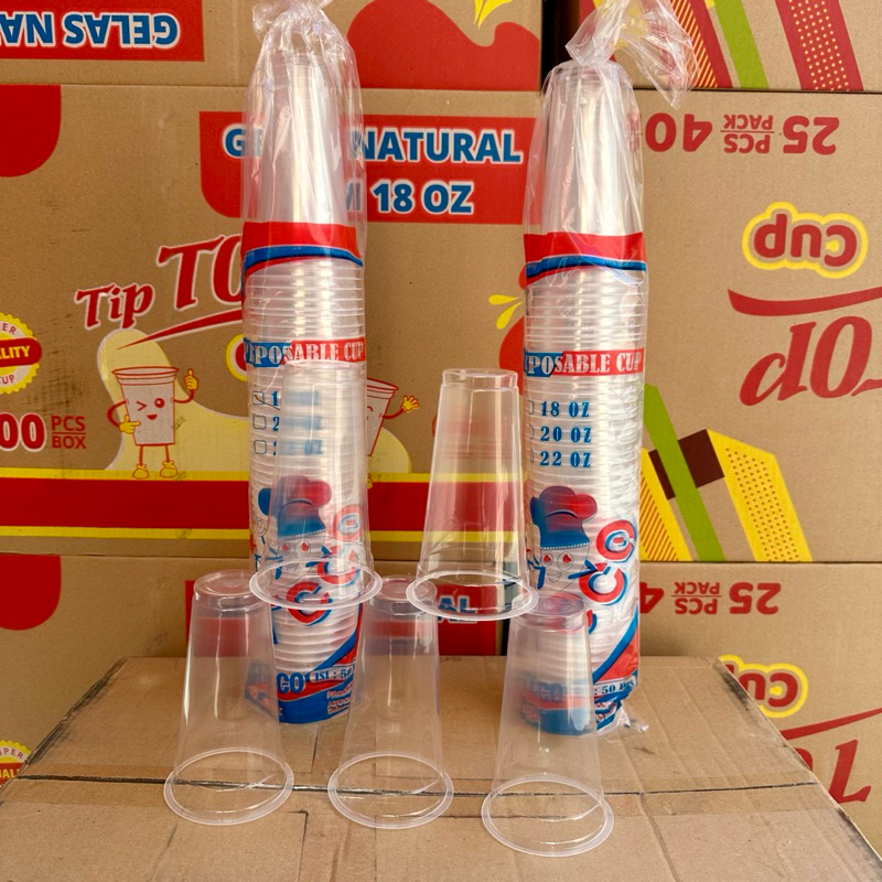 Jual ( 1 DUS ) Gelas Plastik Atcco 18OZ 22OZ Slim / Gelas Atcco Bening ...