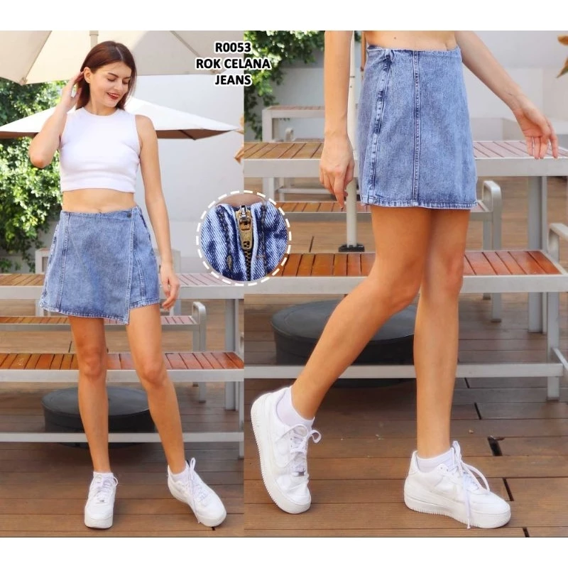 Gambar 5 Rekomandasi - Rok Celana Jeans Highwaist Wanita | Hotpants Denim Korea