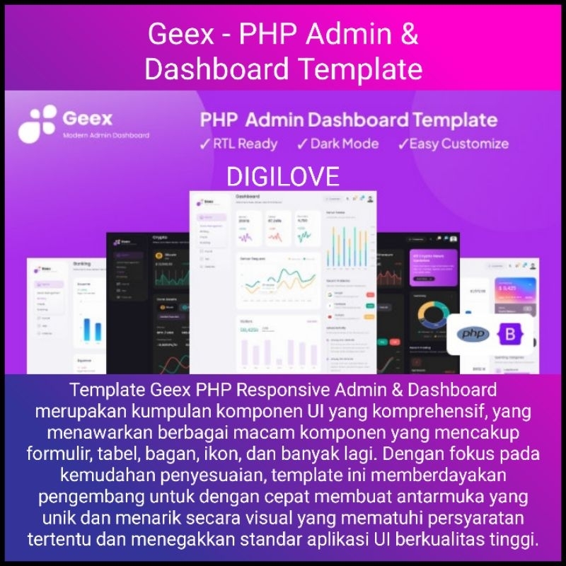 Jual Geex - PHP Admin & Dashboard Template | Shopee Indonesia