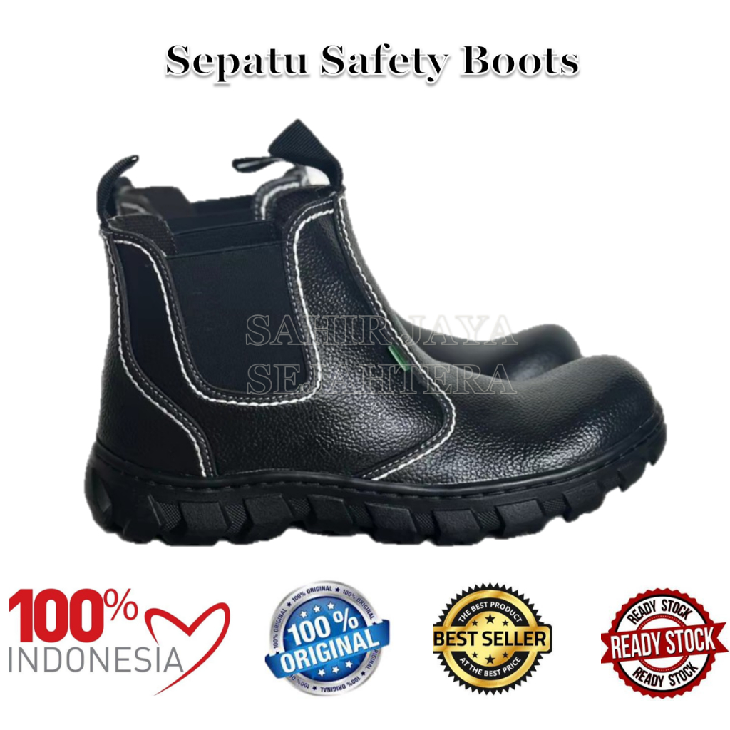 Jual Safety shoes pria ujung besi sepatu safety boots model Slip On ...