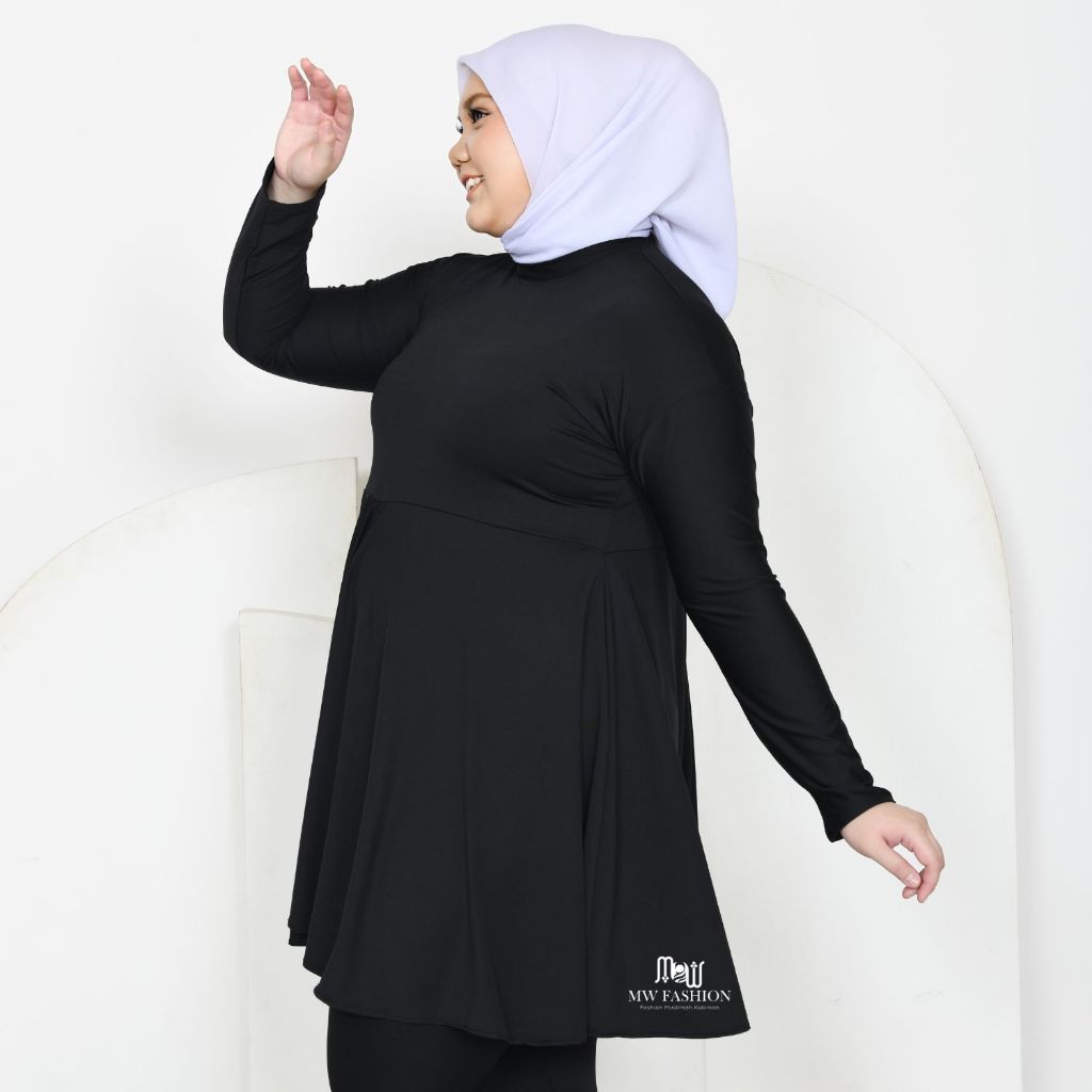 Jual MUDAHHIJAB Manset Rok Sporty Super Jumbo Spandeks Premium Hitam ...