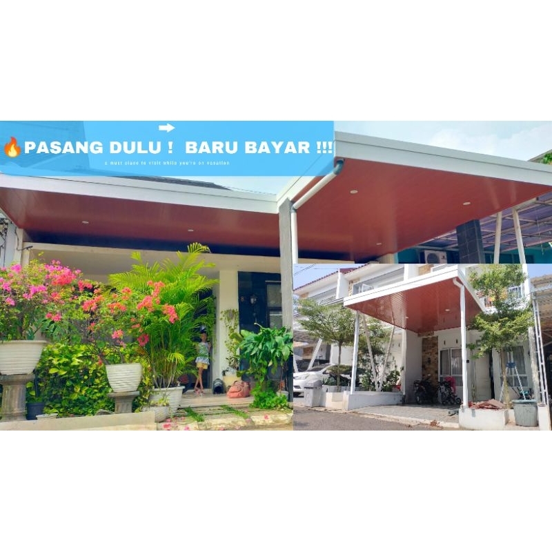 1 Paket carport baja ringan + Plafon PVC minimalis modern ✓