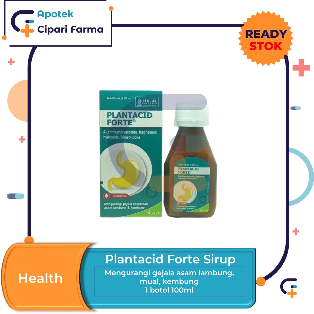 Plantacid Forte Sirup Obat Maag | Perut Kembung | Mual isi 100ml