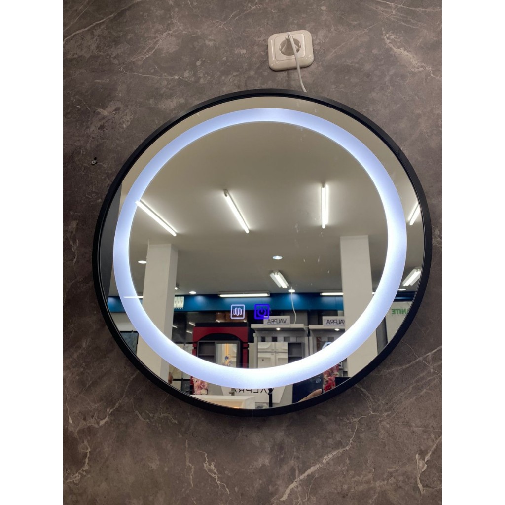 Jual SMART MIRROR ROUND SENSOR TOUCH SCREEN BLACK KAMAR MANDI/KACA ...