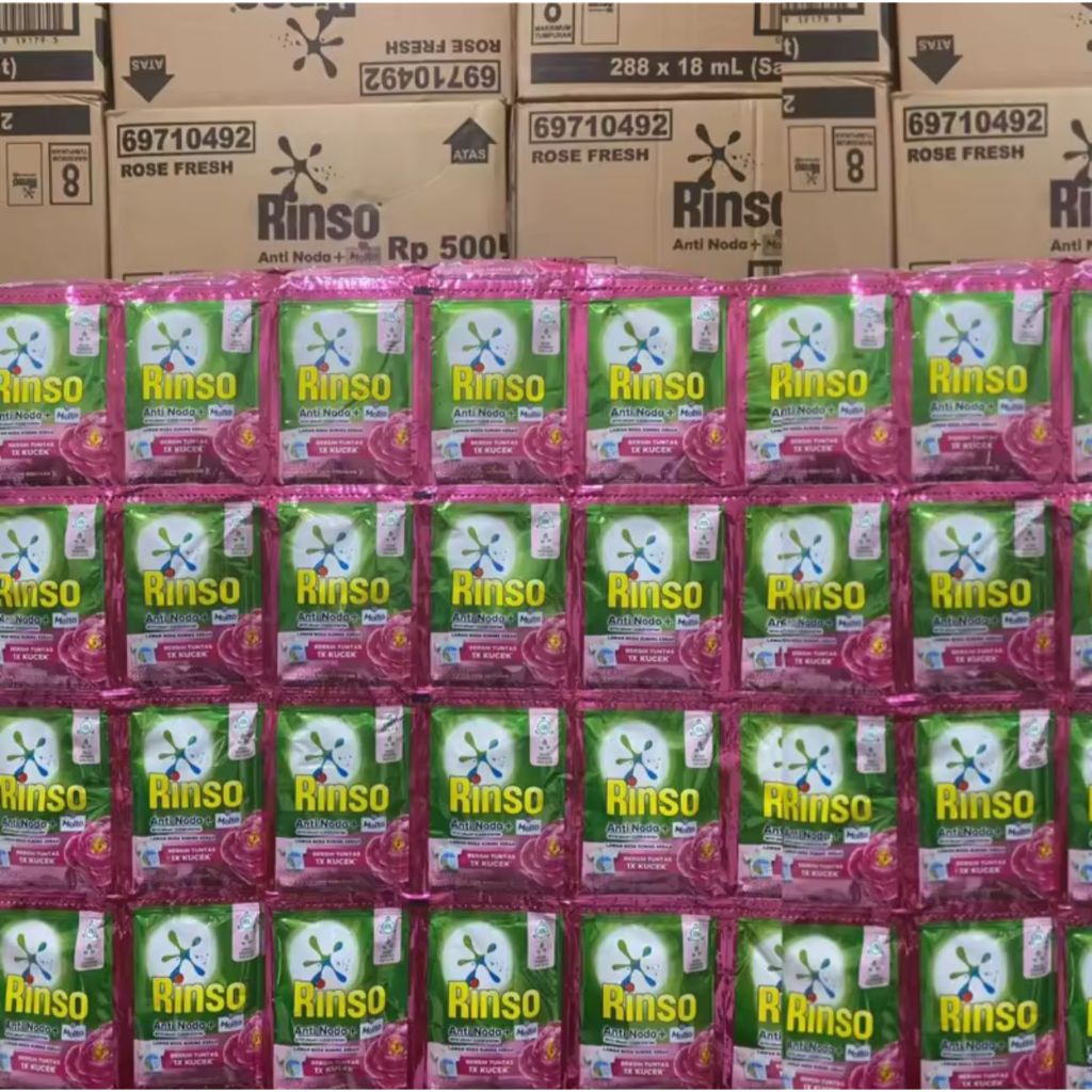 Jual 36 pcs / 6 renceng rinso cair molto / rinso renceng 18ml 500 an ...