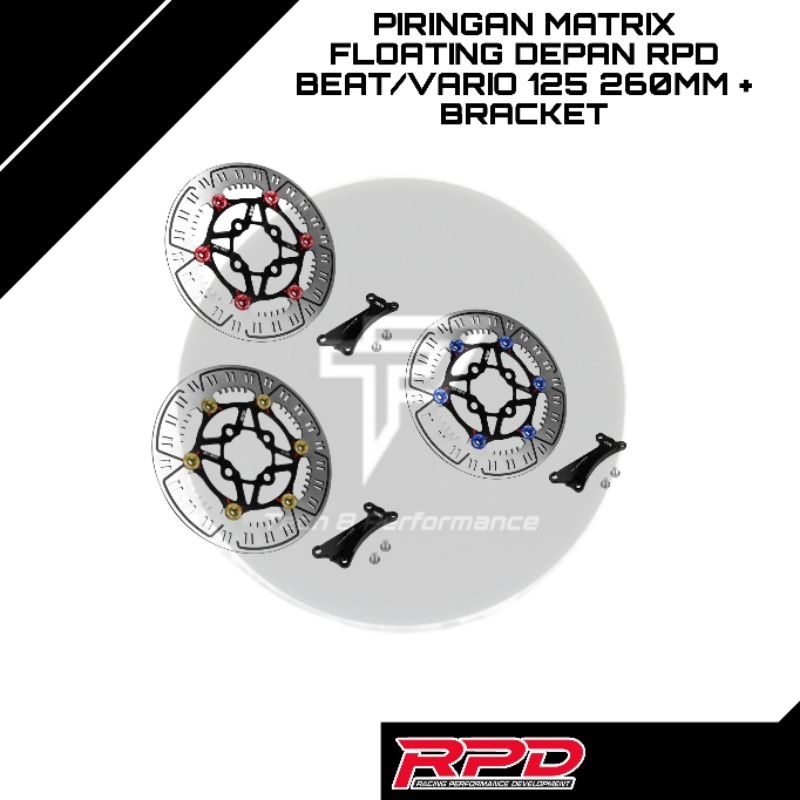 Jual Piringan Matrix Floating Depan RPD Beat/Vario 125 260MM + Bracket ...