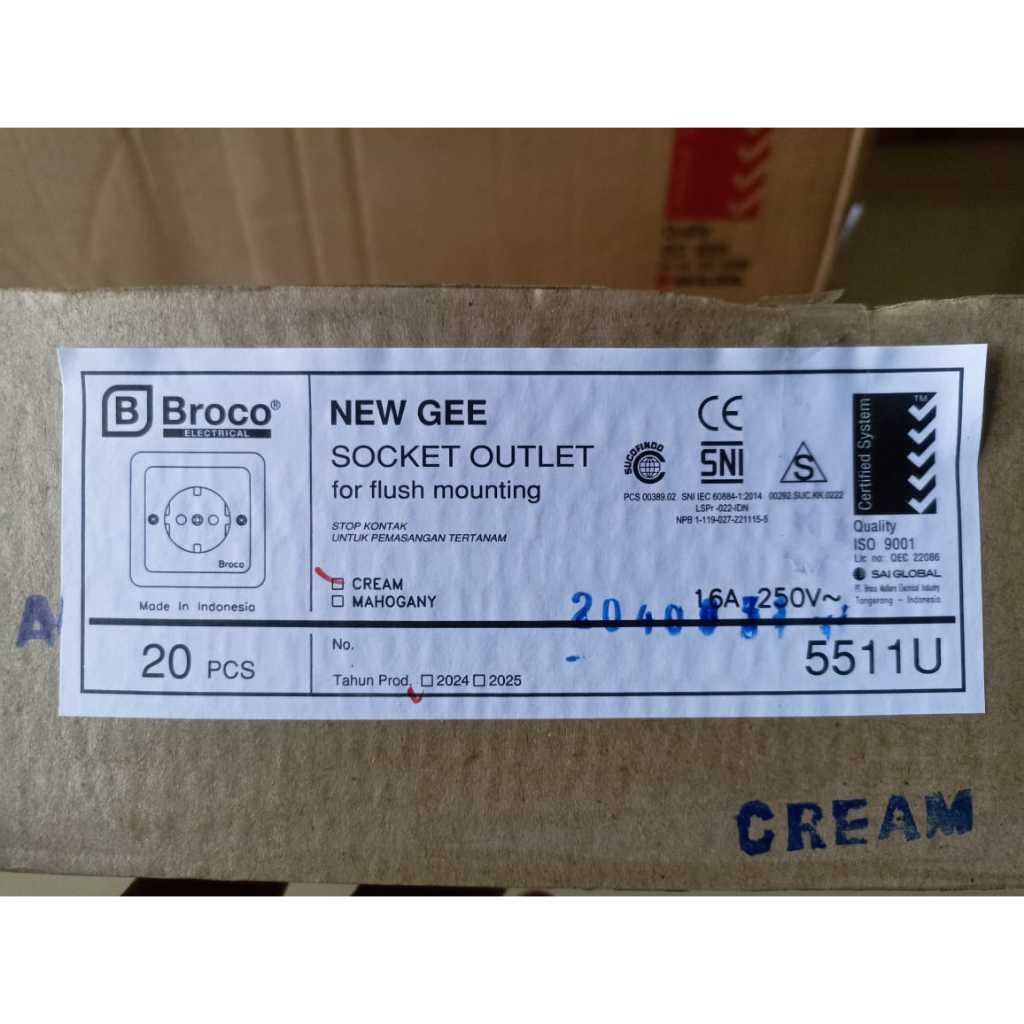Jual BROCO SOCKET OUTLET INBOW (STOP KONTAK UNTUK PEMASANGAN TANAM ...