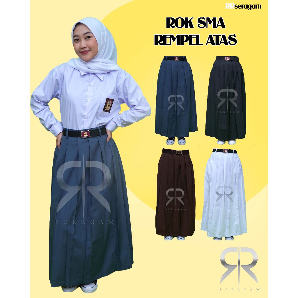 Jual RR Seragam - Rok Panjang Rempel Atas Plisket Seragam Sekolah Sma ...