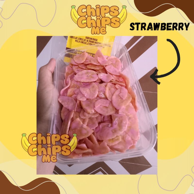Jual Chips Me Strawberry Keripik Pisang Rasa Strawberry 225gr | Shopee ...