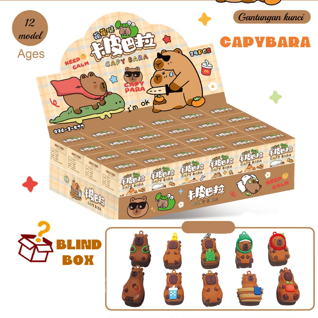 Blind Box Capybara Action Figuren Kawaii Figuren Random Collection Guess Blind Bag Überraschungs Box Sammlerstück Kunstspielzeug, Geburtstagsfeier Geschenk für Kinder Weihnachten