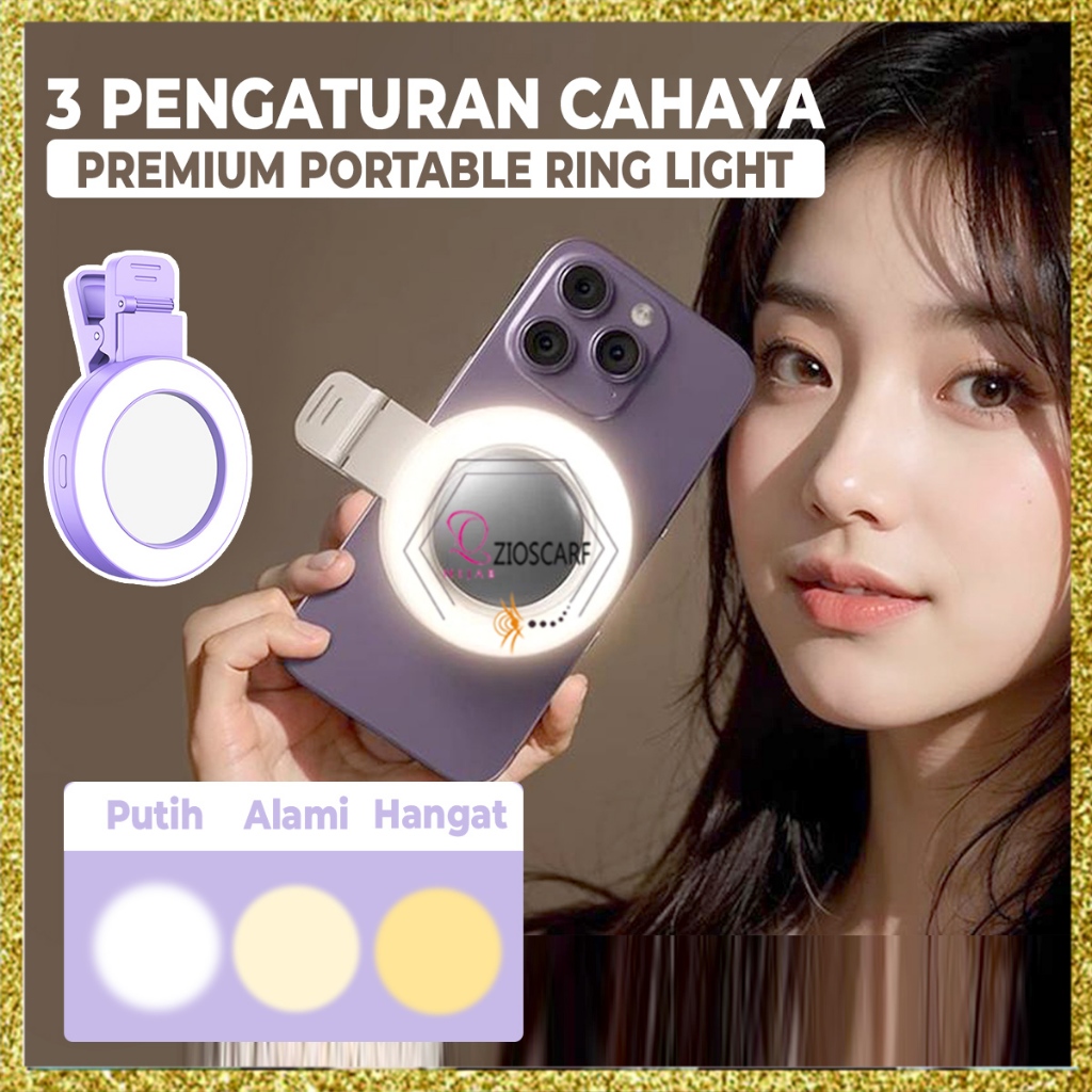 Jual Ring Light Mini LED Mirror Selfie Klip Cermin Hp Praktis Portable ...