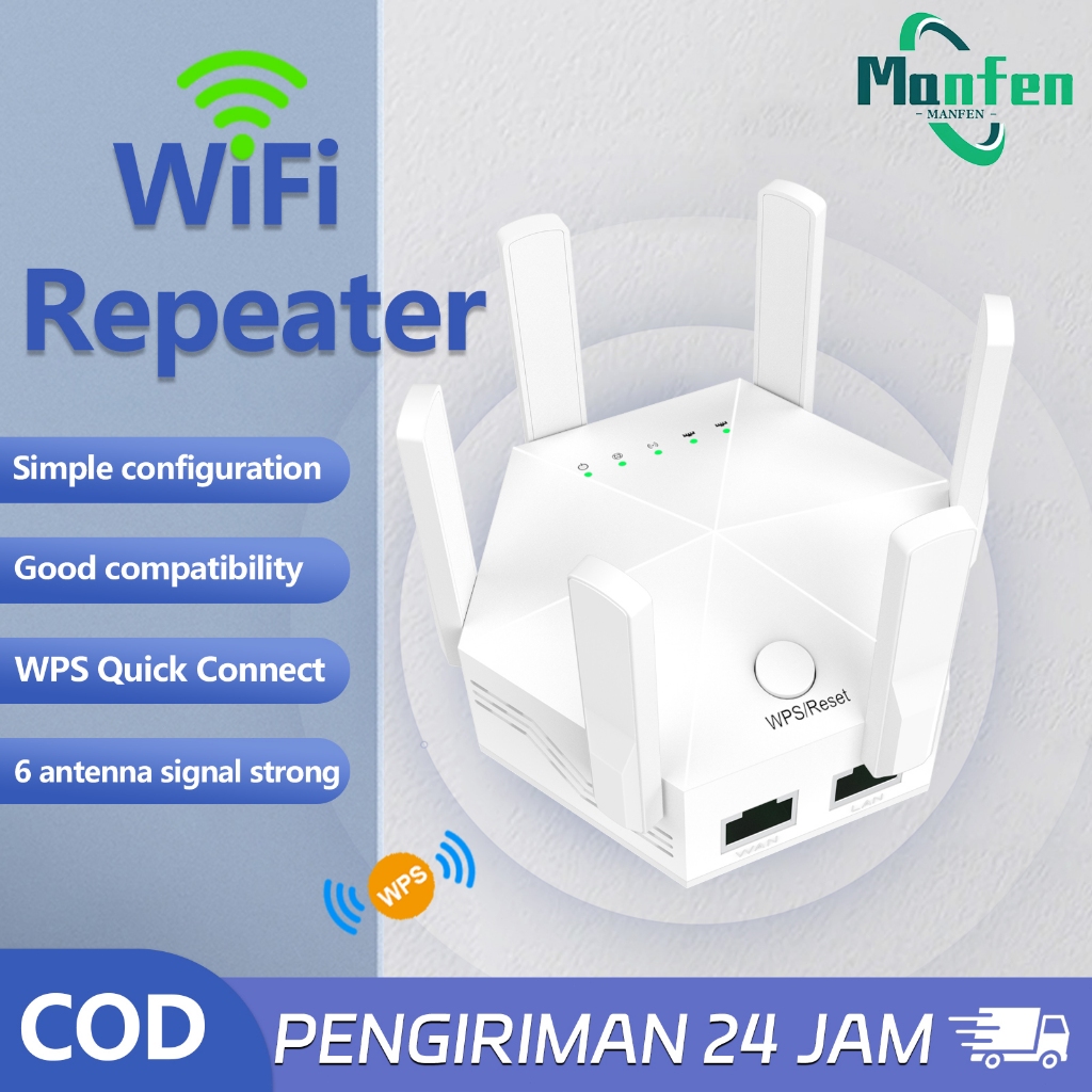 Jual WiFi Penguat Sinya 6 Antena Wifi 300M Repeater Wireless Amplifier ...