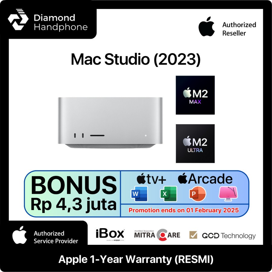 Jual Apple Mac Studio 2023 M2 Max / M2 Ultra chip 32GB Garansi Resmi ...