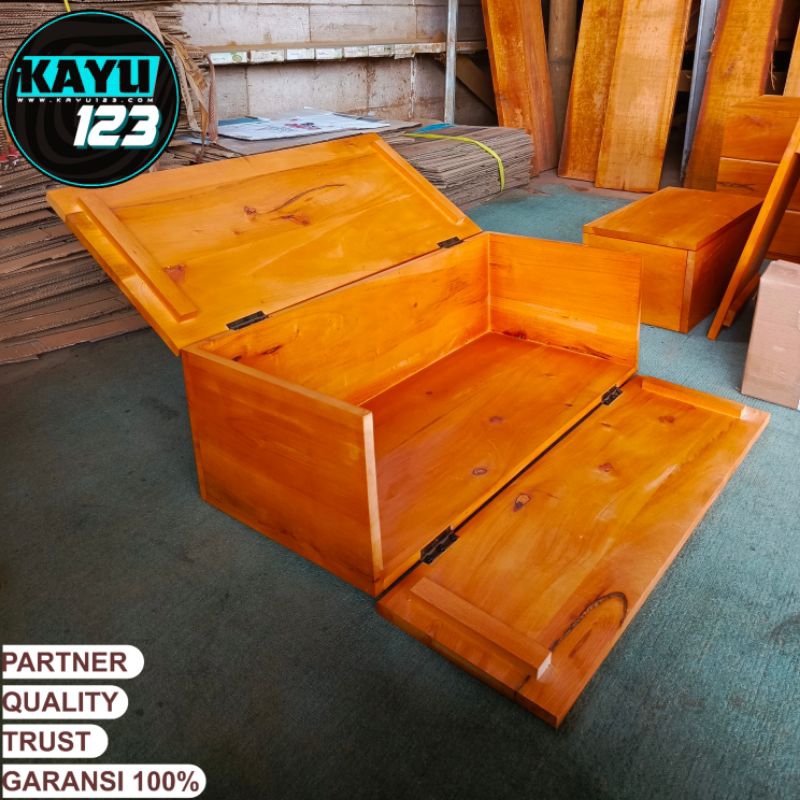Jual Box Kayu 2 Pintu 75x35x25 cm Crate Kotak Kayu Box Peti Tempat ...