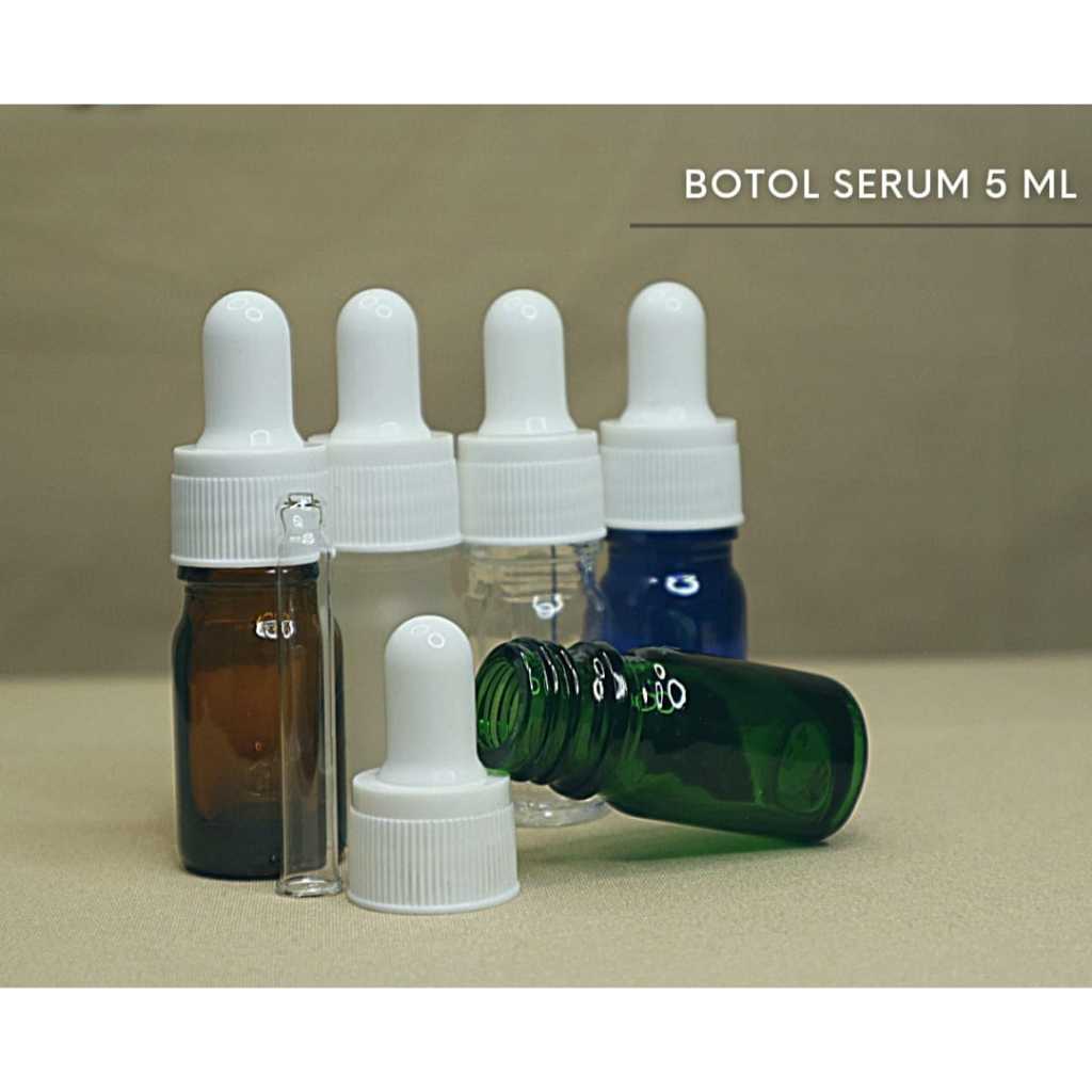 Jual Botol Kaca Pipet 5 ML Tebal - Ring Non Segel Putih / Botol Kaca 5 ...