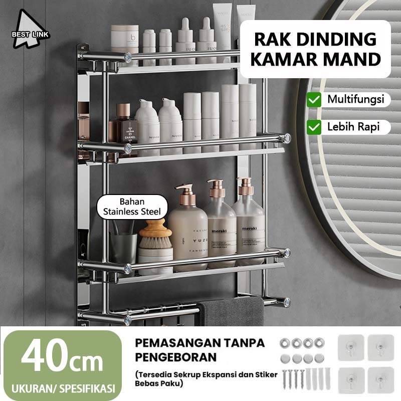 Jual rak kamar mandi tempel rak kamar mandi Stainless Gantungan handuk ...