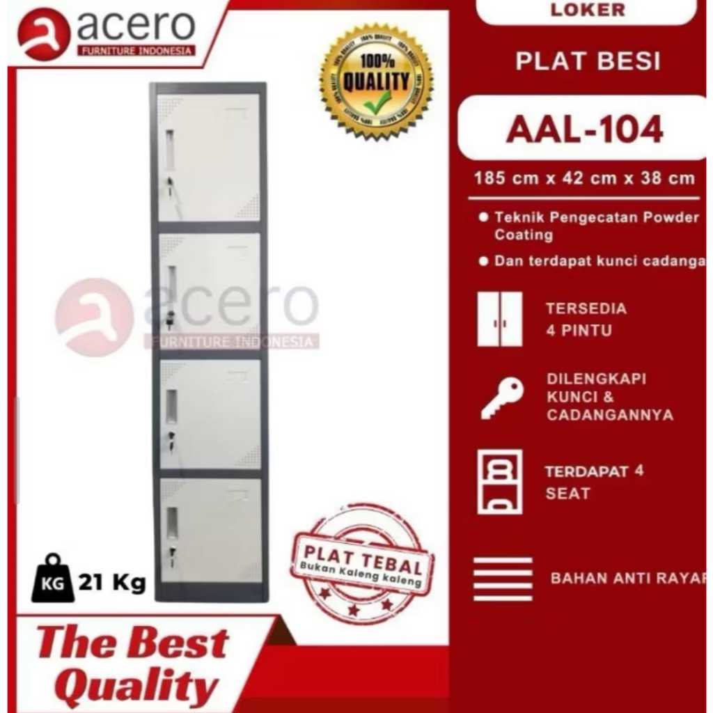 Jual Loker Besi 4 Pintu Lemari Loker Locker Cabinet Besi - Acero AAL ...