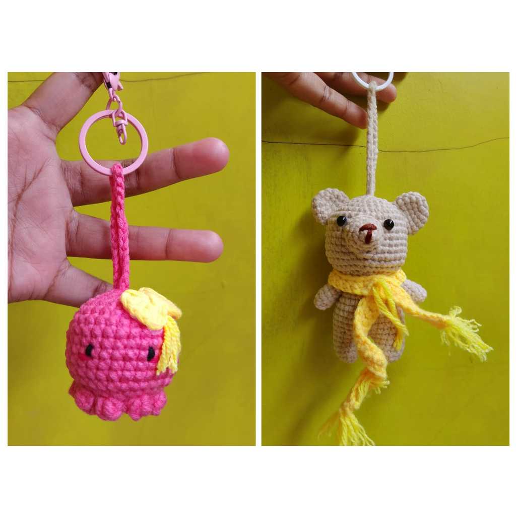 Jual Paket Beruang Rajut dan Gurita Rajut (Ganci Rajut) | Shopee Indonesia