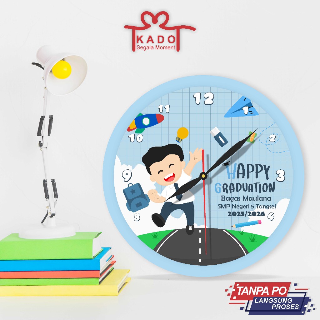 Jual Jam Custom Nama Diamater 10CM / Hadiah Kelulusan SMP ( Gift ...