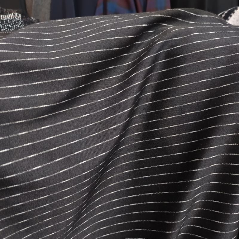 Jual bahan kain semi wool tebal motif salur harga per 50cm ( setengah ...
