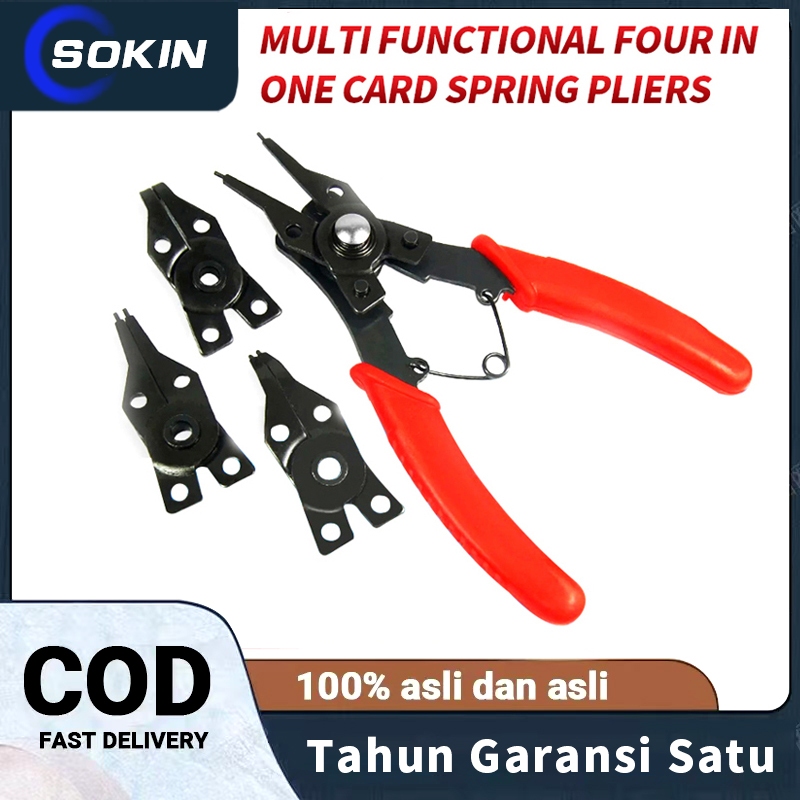 Jual SOKIN Tang Snap Ring 4in1 Circlip Tekan Buka Tutup Bengkok Tang ...