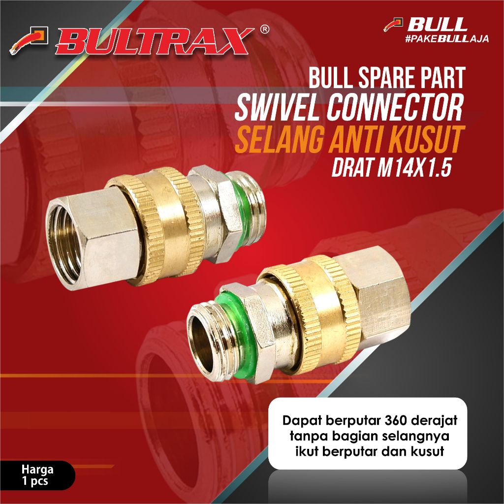 Jual Bull spare part connector swivel selang anti kusut drat M14x1.5 ...