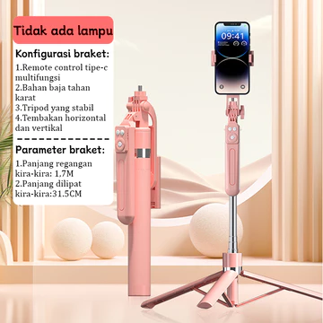 TOOREA B16 170cm Selfie Stick Tripod Tongsis HP Kamera DSLR Tongsis HP Holder Dengan 7 Tombol