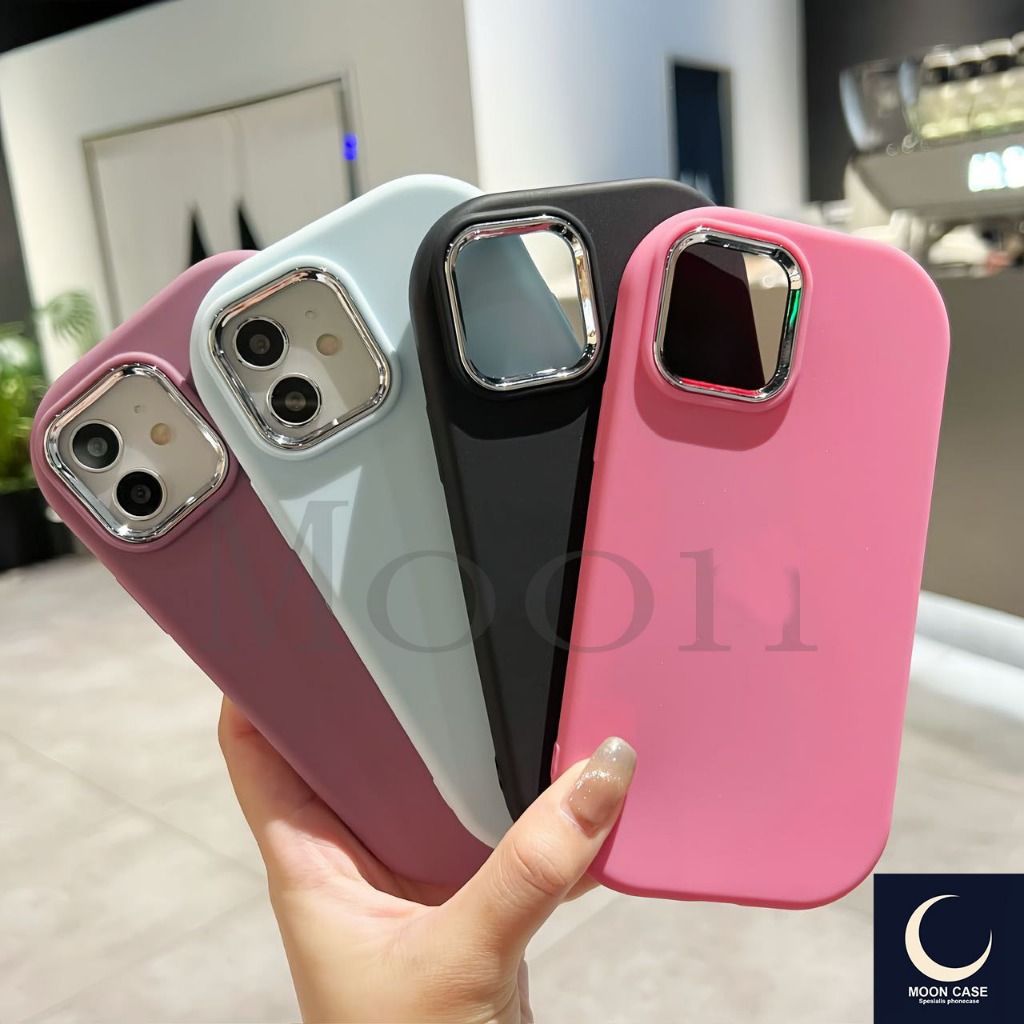 Jual Oval Frame Chrome Case For IPhone X XR XS 11 12 13 14 15 Plus Pro ...