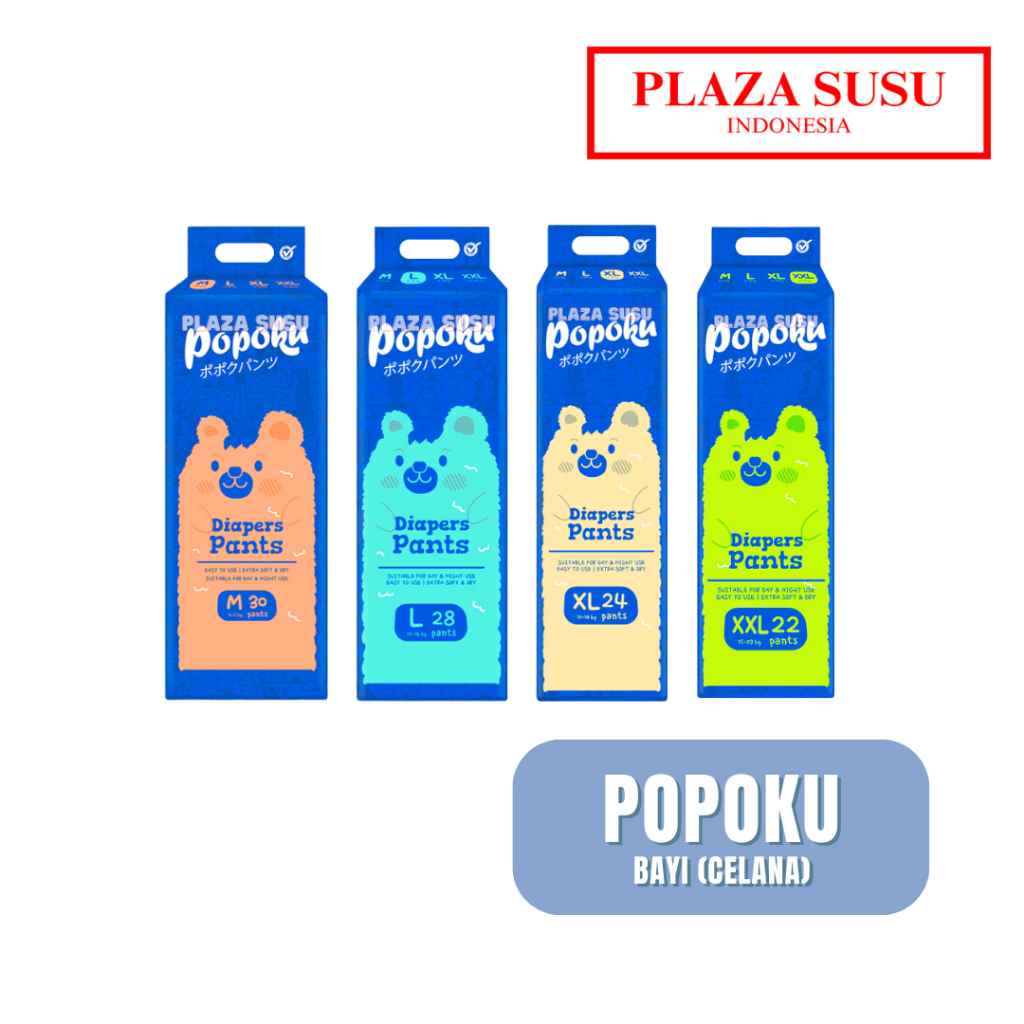 Jual POPOKU DIAPERS PANTS M30/L28/XL24/XXL22 POPOK CELANA BAYI PAMPERS ...