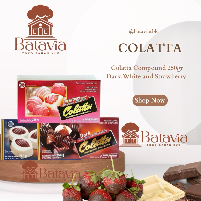 Jual Colatta Compound 250gr Dark, White & Strawberry | Colatta compound ...