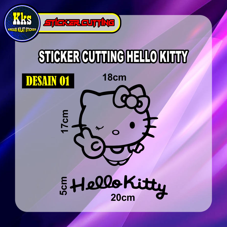 Jual cutting stiker hello kitty motor stiker hello kitty kaca mobil ...