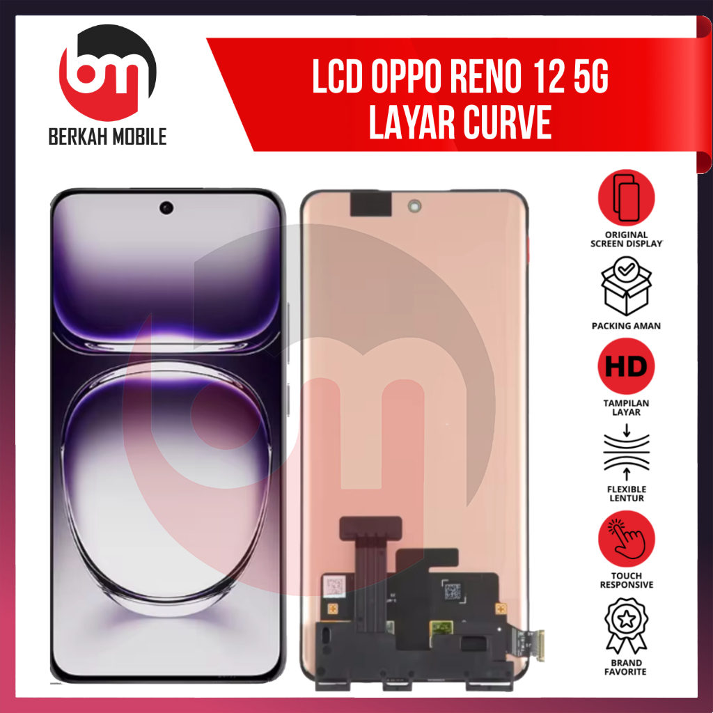 Jual LCD RENO 12 5G LAYAR LENGKUNG ORIGINAL BERGARANSI FREE PACKING DUS ...