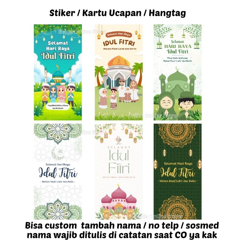 Jual Stiker Sticker Kartu Ucapan Lebaran Selamat Hari Raya Idul Fitri ...