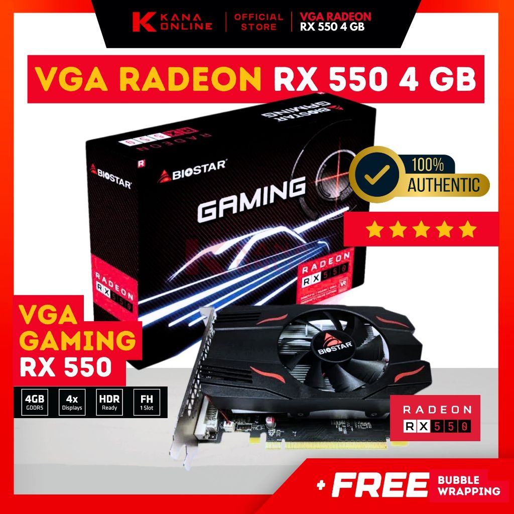 Jual Biostar Radeon RX 550 4GB GDDR5 128-Bit | Shopee Indonesia