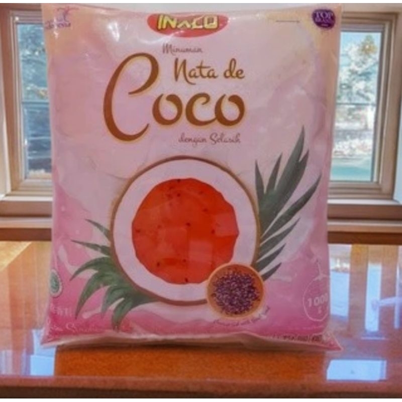 Jual INACO Nata De Coco Selasih Strawberry 1kg | Shopee Indonesia
