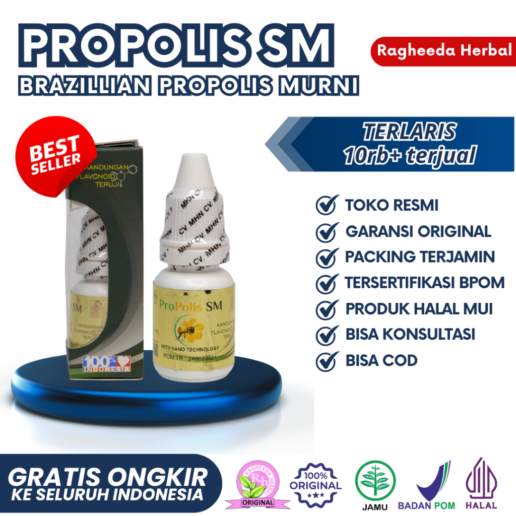 Propolis SM Brazil Asli 100% Original Ekstrak Brazillian Propolis, Obat Herbal Bisa Diminum & Dioles