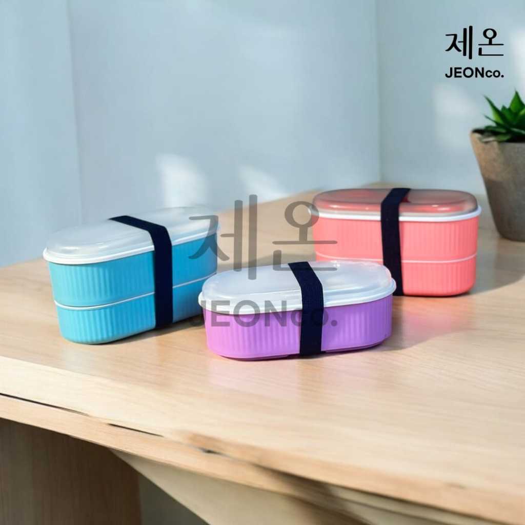 Jual LUNCH BOX 2 Tingkat Kotak Bekal Makan Tahan Panas set alat makan ...